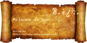 Milosev Ákos névjegykártya